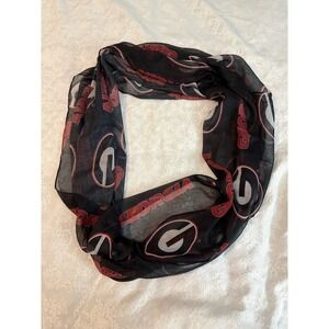 Georgia Bulldogs Football College Infinity Red & Black Print Scarf Cowl